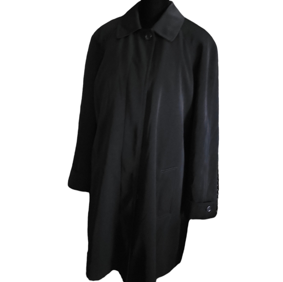 Gallery Black Raglan Sleeve Coat Removable Lining Size Medium - Picture 1 of 5